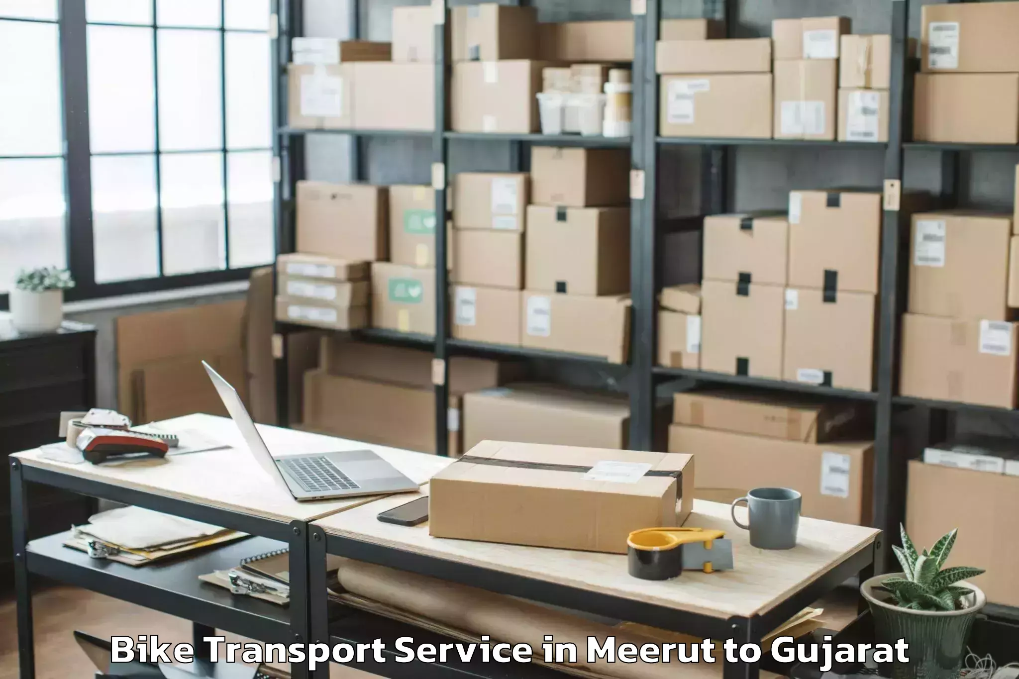 Easy Meerut to Ranavav Bike Transport Booking